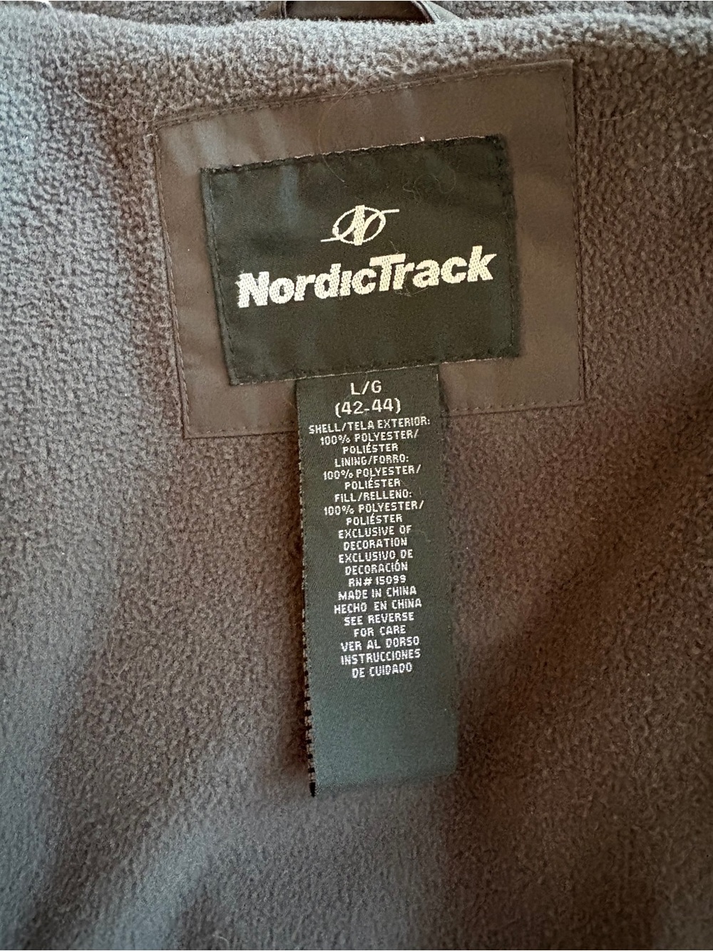 NordicTrack Men’s Brown Fleece Jacket - L/G (42-44)